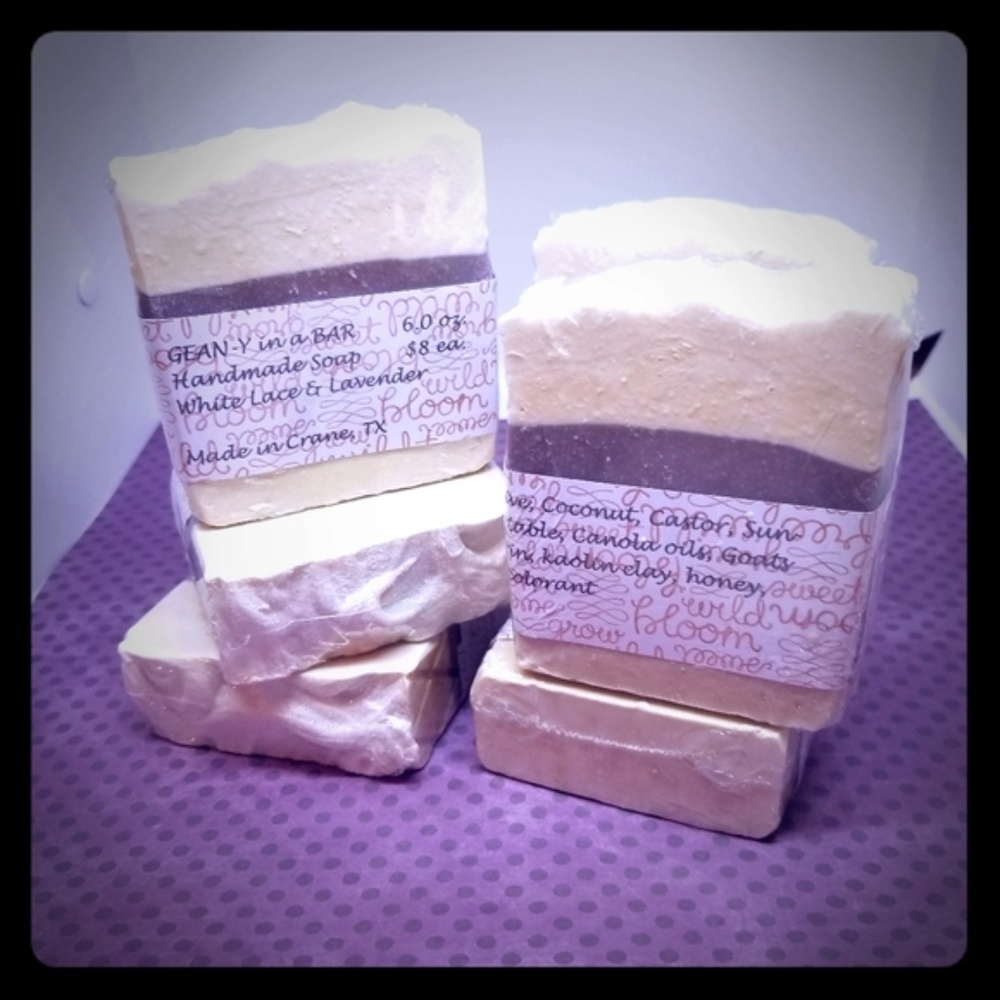 White Lace & Lavender Handmade Soap  -  Homemade